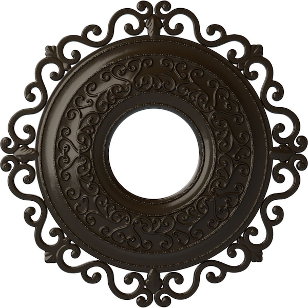 Ekena Millwork Orrington Ceiling Medallion (Fits Canopies up to 6 1/4"), 22"OD x 6 1/4"ID x 1 3/4"P, Stone Hearth CM22ORSHF - main